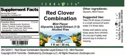 Label for Red Clover Combination Mint Flavor