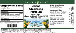 Label for Senna Cleansing Formula Mint Flavor
