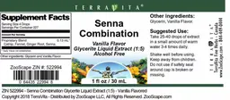 Label for Senna Combination Vanilla Flavor