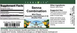 Label for Senna Combination Mint Flavor