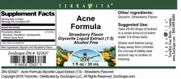 Label for Acne Formula Strawberry Flavor