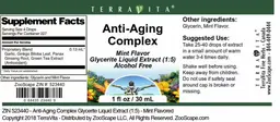 Label for Anti-Aging Complex Mint Flavor