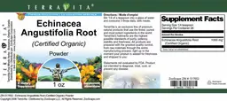 Label for Echinacea Angustifolia Root (Certified Organic) Powder