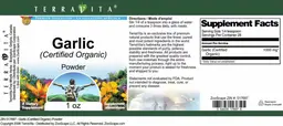 Label for Garlic (Certified Organic) Powder