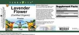 Label for Lavender Flower (Certified Organic) Powder