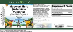 Label for Mugwort Herb (Artemisia vulgaris) (Certified Organic) Powder