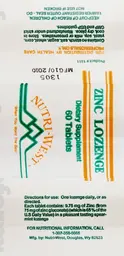 Label for Zinc Lozenge
