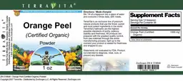 Label for Orange Peel (Certified Organic) Powder