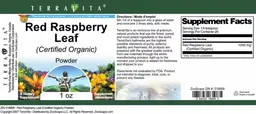 Label for Red Raspberry Leaf (Certified Organic) Powder