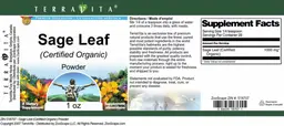 Label for Sage Leaf (Certified Organic) Powder