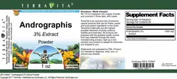 Label for Andrographis 3% Extract Powder