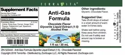 Label for Anti-Gas Formula Chocolate Flavor