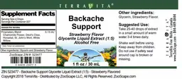 Label for Backache Support Strawberry Flavor