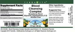 Label for Blood Cleansing Complex Strawberry Flavor