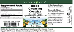 Label for Blood Cleansing Complex Chocolate Flavor