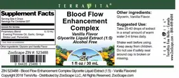Label for Blood Flow Enhancement Complex Vanilla Flavor