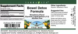 Label for Bowel Detox Formula Strawberry Flavor
