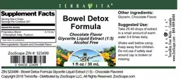 Label for Bowel Detox Formula Chocolate Flavor