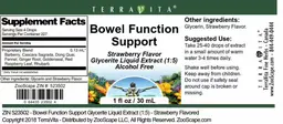 Label for Bowel Function Support Strawberry Flavor