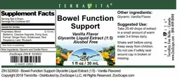 Label for Bowel Function Support Vanilla Flavor