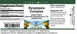 Label for Dyspepsia Complex Vanilla Flavor