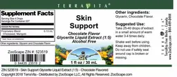 Label for Skin Support Chocolate Flavor
