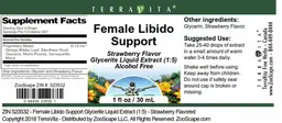 Label for Female Libido Support Strawberry Flavor