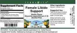 Label for Female Libido Support Vanilla Flavor
