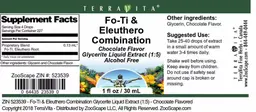Label for Fo-Ti & Eleuthero Combination Chocolate Flavor