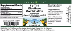 Label for Fo-Ti & Eleuthero Combination Mint Flavor