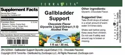 Label for Gallbladder Support Chocolate Flavor