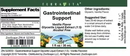 Label for Gastrointestinal Support Vanilla Flavor