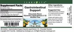 Label for Gastrointestinal Support Chocolate Flavor
