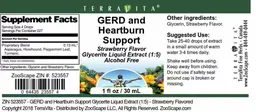 Label for GERD and Heartburn Support Strawberry Flavor