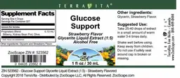 Label for Glucose Support Strawberry Flavor