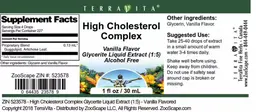 Label for High Cholesterol Complex Vanilla Flavor
