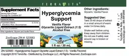 Label for Hyperglycemia Support Vanilla Flavor