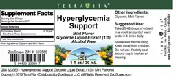 Label for Hyperglycemia Support Mint Flavor