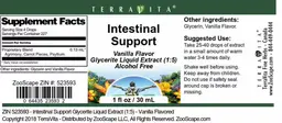 Label for Intestinal Support Vanilla Flavor