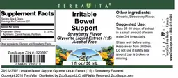 Label for Irritable Bowel Support Strawberry Flavor