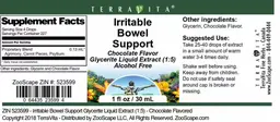 Label for Irritable Bowel Support Chocolate Flavor