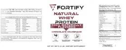 Label for Natural Whey Protein Chocolate Milkshake