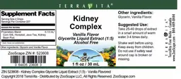Label for Kidney Complex Vanilla Flavor