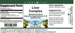 Label for Liver Complex Strawberry Flavor