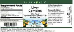 Label for Liver Complex Mint Flavor