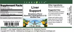 Label for Liver Support Strawberry Flavor