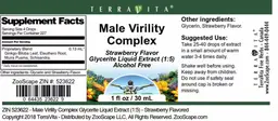 Label for Male Virility Complex Strawberry Flavor