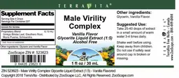 Label for Male Virility Complex Vanilla Flavor