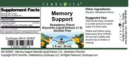 Label for Memory Support Strawberry Flavor