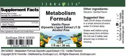Label for Megabolism Formula Vanilla Flavor